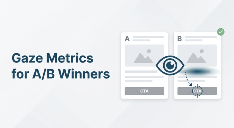 Using Gaze Fixation Metrics to A/B Test Ad Creatives and Declare a Winner